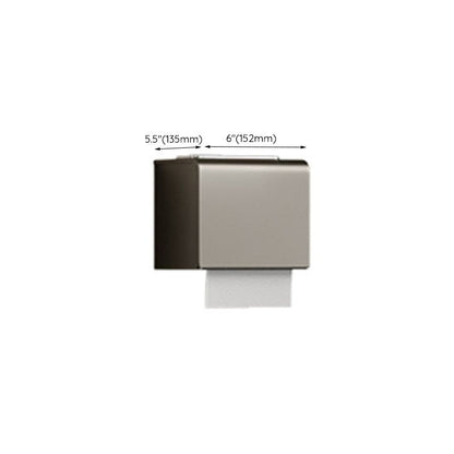 Rynx | Modern Bathroom Accessories Set in Gray with Bathroom Shelf/Towel Holder/Bathrobe Hook & Paper Holder