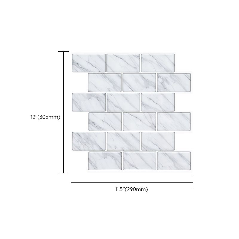 Rynx | Modern Peel & Stick Mosaic Tile PVC Herringbone Peel and Stick Wall Tile