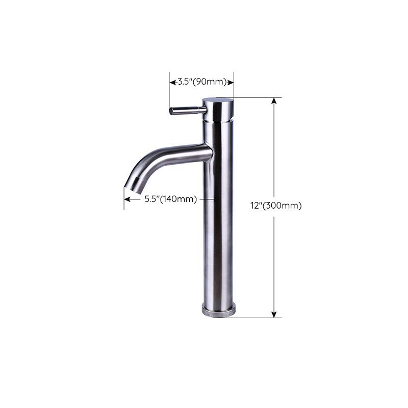 Rynx | Modern Silver Bathroom Faucet Single Handle Bathroom Tap with Lever Handle