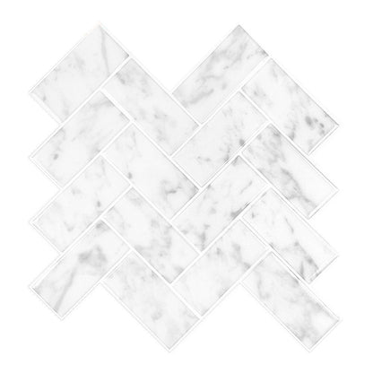 Rynx | Modern Peel & Stick Mosaic Tile PVC Herringbone Peel and Stick Wall Tile