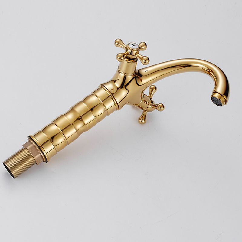 Rynx | Centered Basin Faucet Single Hole Bathroom Faucet with 2 Cross Handles