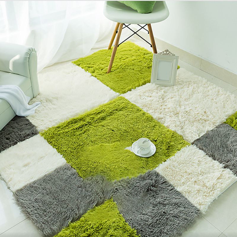 Rynx | Bedroom Carpet Tiles Solid Color Square Shag Stain Resistant Carpet Tiles