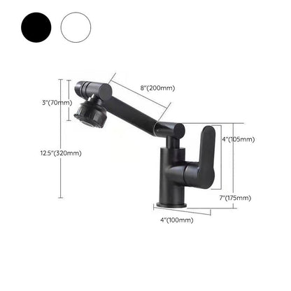 Rynx | Modern sink faucet stainless steel lever handles swivel spout sink faucet
