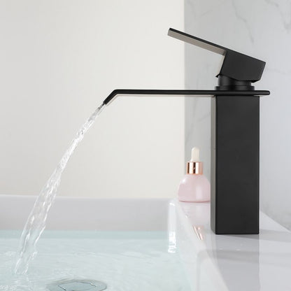 Rynx | Industrial Vessels Faucet Stainless Steel Lever Handles Waterfall Spout Bathroom Faucet