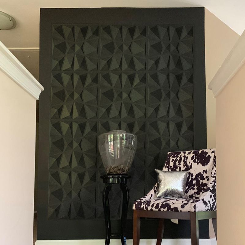 Rynx | Modern Zinc Back Wall Panel Smooth Upholstered Wall Ceiling in Black and White