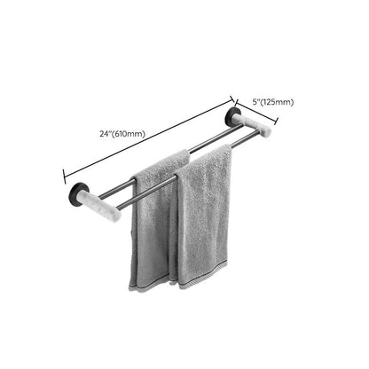 Rynx | Metal and Marble Bathroom Hardware Set as a Single Piece or as a Set in Black