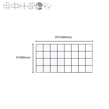 Rynx | PVC Rectangular 10 Pack 12" X 23" Peel & Stick Mosaic Tile Kitchen and Bathroom