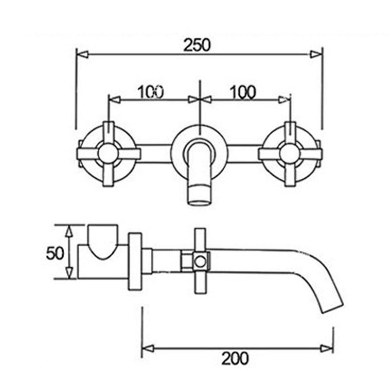 Rynx | Modern Wall-Mounted Faucet Bathroom Lever Bathtub Faucet