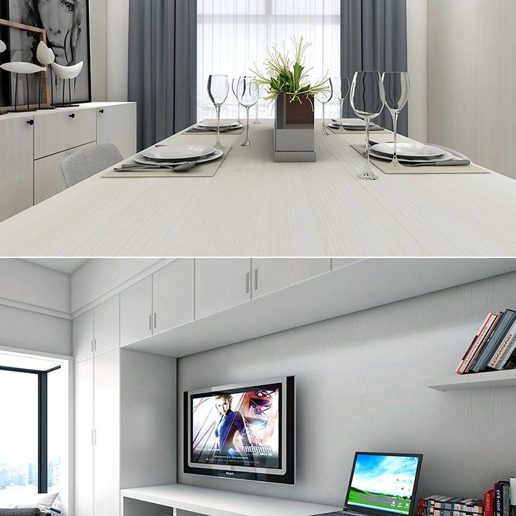 Rynx | Modern Pearl Wainscoting PVC Wood Grain Wall Access Panel Peel and Stick Wall Tile