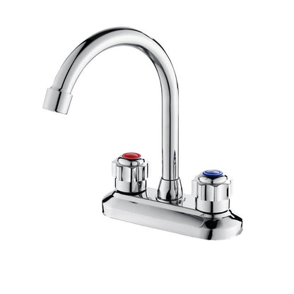 Rynx | 2-handle brass bathroom faucet modern high arch central crane