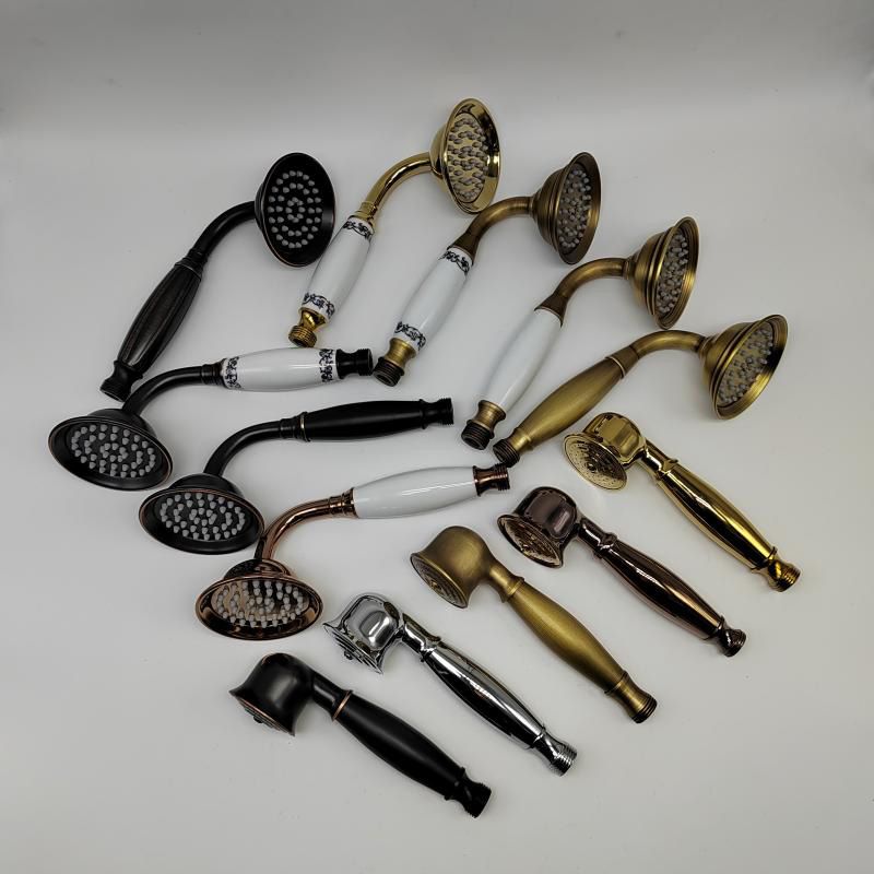 Rynx | Traditional Handheld Shower Head with Hose Polished Brass Wall Mounted Shower Head