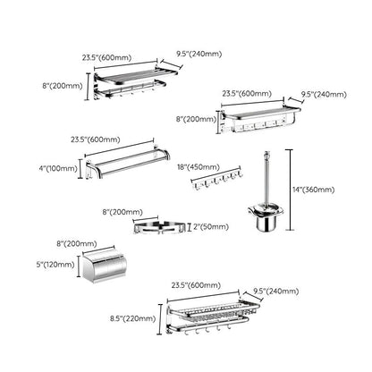 Rynx | Classic Polished Chrome Bathroom Accessory Set Towel Holder/Paper Holder/Robe Hooks Included