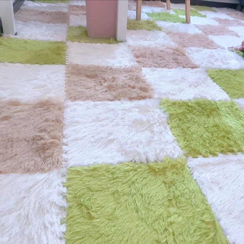 Rynx | Bedroom Carpet Tiles Solid Color Square Shag Stain Resistant Carpet Tiles