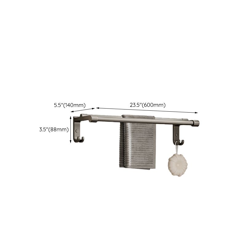 Rynx | Modern Bathroom Accessories Set in Gray with Bathroom Shelf/Towel Holder/Bathrobe Hook & Paper Holder