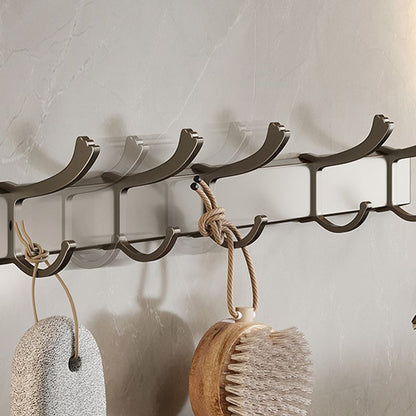 Rynx | Modern Bathroom Accessories Set in Gray with Bathroom Shelf/Towel Holder/Bathrobe Hook & Paper Holder