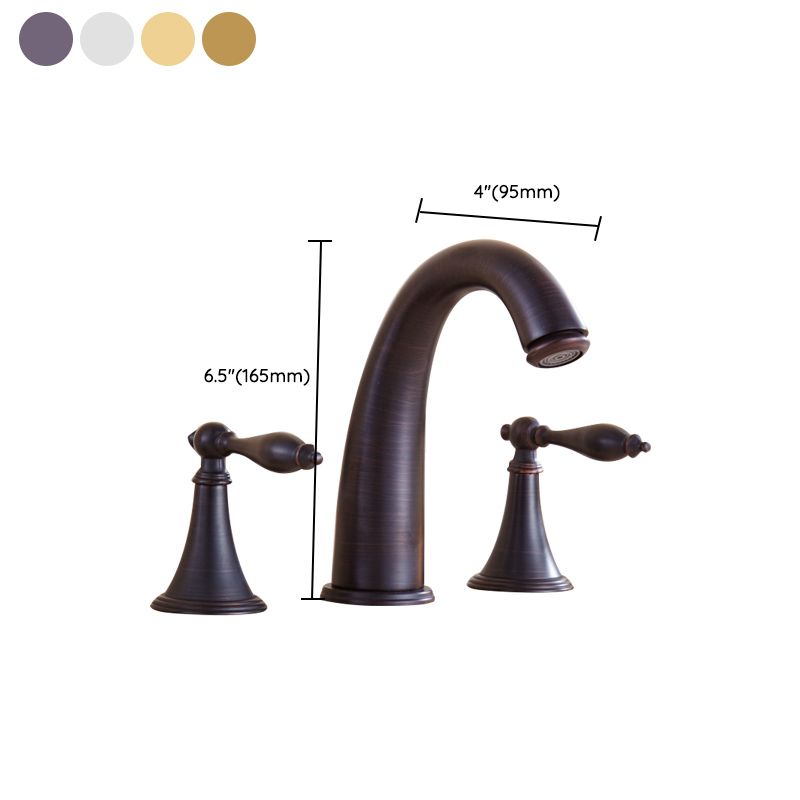 Rynx | Copper Deck-Mounted Roman Bathtub Faucet Low Arc Roman Bathtub Faucet Set