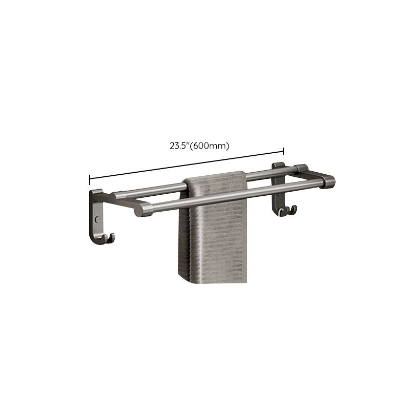 Rynx | Aluminum modern bathroom accessories set polished gray bathroom shelf/paper holder/robe hook