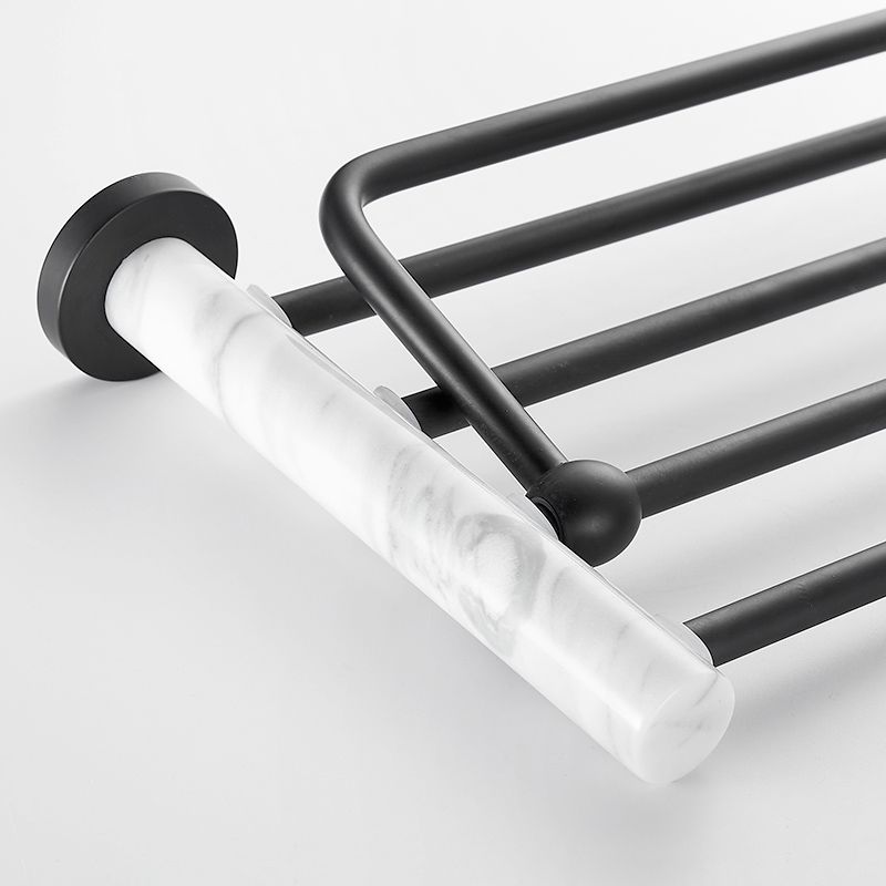 Rynx | Metal and Marble Bathroom Hardware Set as a Single Piece or as a Set in Black