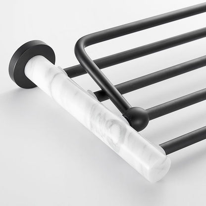 Rynx | Metal and Marble Bathroom Hardware Set as a Single Piece or as a Set in Black