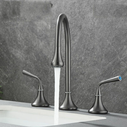 Rynx | Double Handle Tub Spout Deck Mounted High Arc Brass Modern Roman Tub Spout