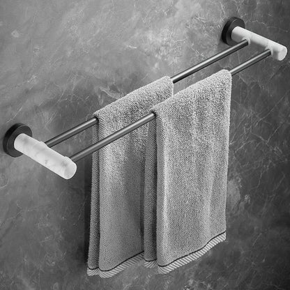 Rynx | Metal and Marble Bathroom Hardware Set as a Single Piece or as a Set in Black