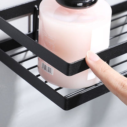 Rynx | 2-piece bathroom shelf made of matte black metal bathroom hardware set