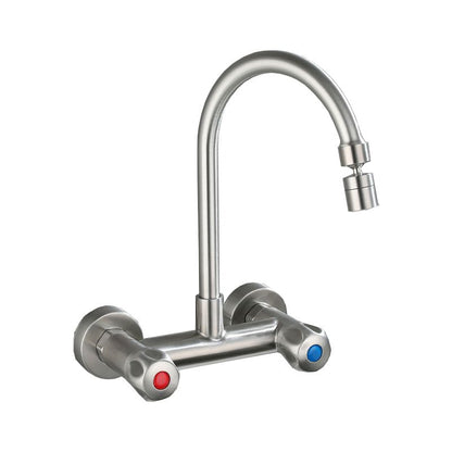Rynx | Round 2-Handle Bathroom Faucet Single Hole Wall Mounted Bathroom Faucet