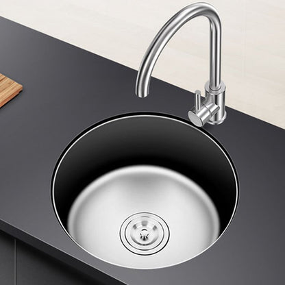 Rynx | Round Single Bowl Kitchen Sink Stainless Steel Sink with Drain Strainer Set