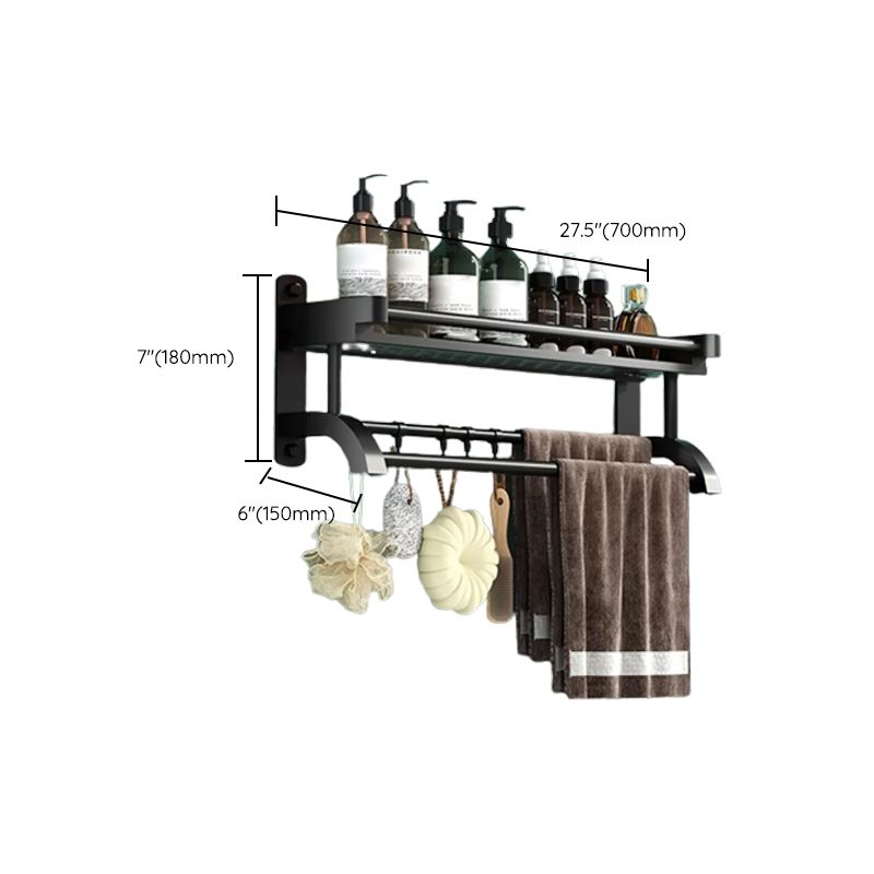 Rynx | Modern Black Bathroom Accessories Stainless Steel Fitting Set Bathroom Shelf