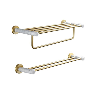 Rynx | 7-piece bathroom accessory set marble and metal bathroom hardware