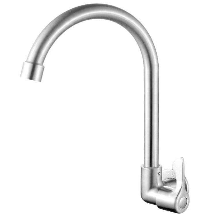 Rynx | Modern Bridge Water Faucet 304 Stainless Steel Knob Handle Swivel Spout Wall Mounted Faucet