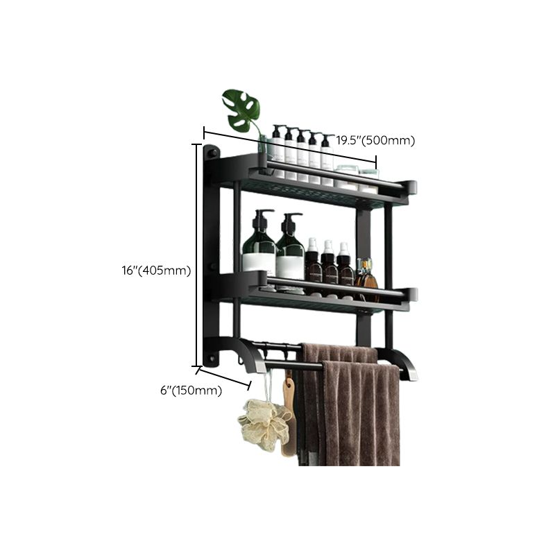 Rynx | Modern Black Bathroom Accessories Stainless Steel Fitting Set Bathroom Shelf