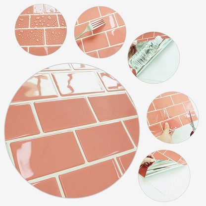 Rynx | Plastic Peel and Stick Tiles Subway Tiles Wallpapers for Kitchen and Bathroom