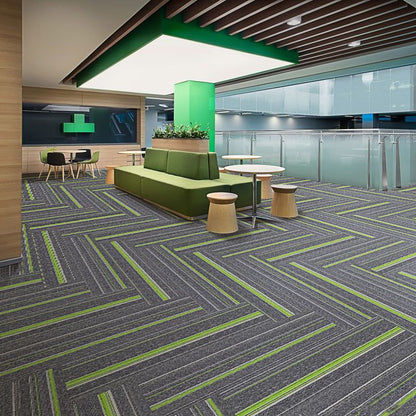 Rynx | Dark Color Level Loop Carpet Tile Non-Slip Self-Adhesive Indoor Office Carpet Tiles
