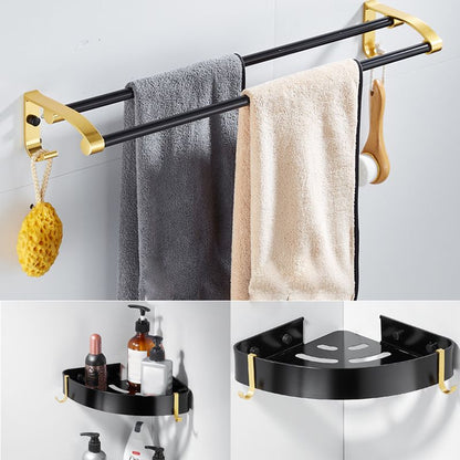 Rynx | 6-piece contemporary bathroom accessory set bathroom shelf/towel bar paper holder included