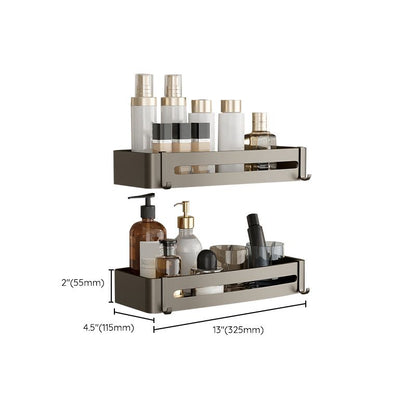 Rynx | Contemporary Aluminum Bathroom Accessory Set Grey Bath Shelf