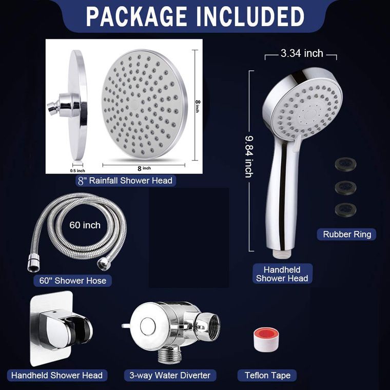 Rynx | Round Dual Shower Heads Traditional Style Wall Mounted Dual Shower