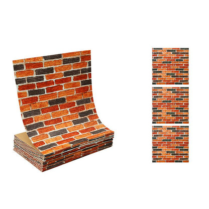 Rynx | Industrial Wall Panel 3D Brick Wall Panels Waterproof Stickers Wall Tiles Set of 10