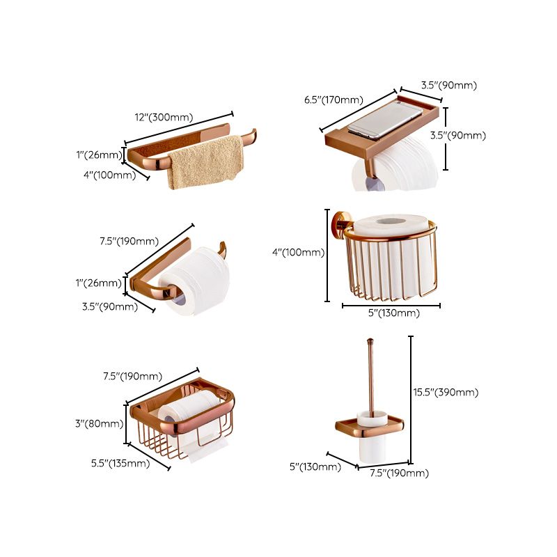 Rynx | 6-Piece Bathroom Accessory Set Vintage Brass Bathroom Hardware Set