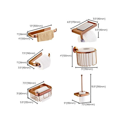 Rynx | 6-Piece Bathroom Accessory Set Vintage Brass Bathroom Hardware Set