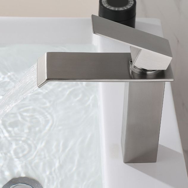 Rynx | Industrial Vessels Faucet Stainless Steel Lever Handles Waterfall Spout Bathroom Faucet
