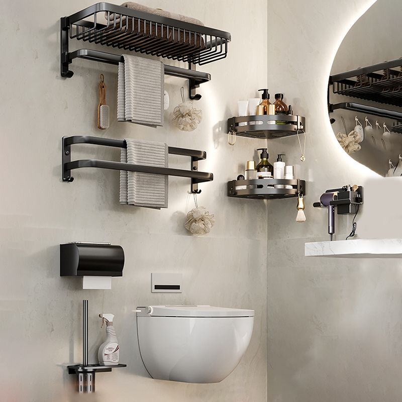 Rynx | Modern Bathroom Accessories Set Black Bath Shelf Bath Accessories Set