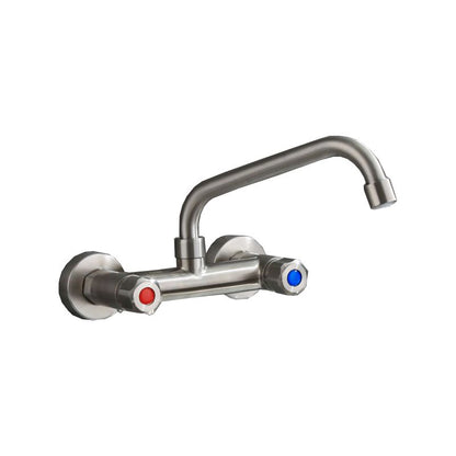 Rynx | Round 2-Handle Bathroom Faucet Single Hole Wall Mounted Bathroom Faucet
