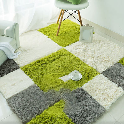 Rynx | Basic carpet tiles solid color long pile square bedroom carpet tiles