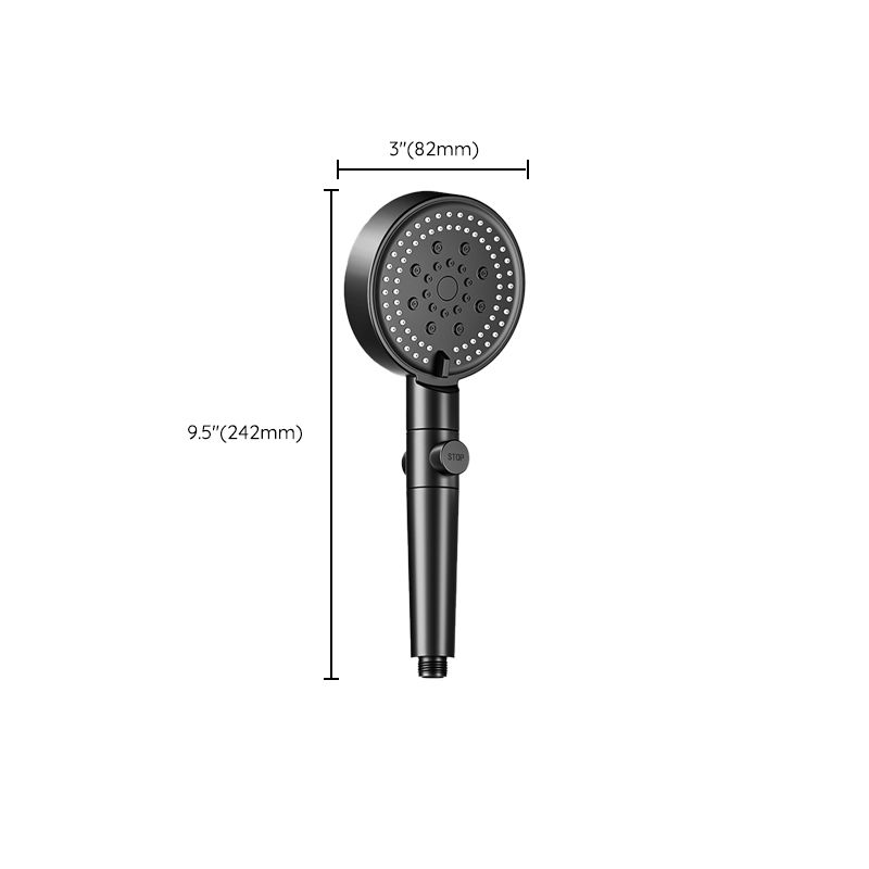 Rynx | Modern 6 Setting Shower Head Adjustable Spray Pattern Matt Black Round Shower Head