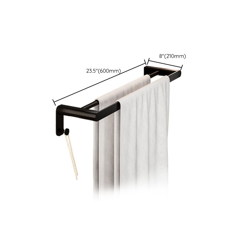 Rynx | Modern Bathroom Set with Bath Shelf/Towel Holder & Paper Holder Black Bathroom Hardware