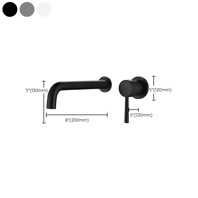 Rynx | Industrial Sink Faucet Brass Lever Handles Low Arc Wall Mounted Bathroom Faucet