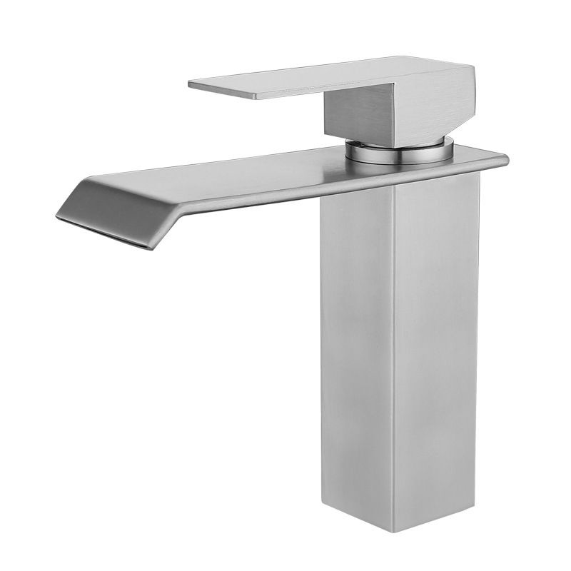 Rynx | Industrial Vessels Faucet Stainless Steel Lever Handles Waterfall Spout Bathroom Faucet