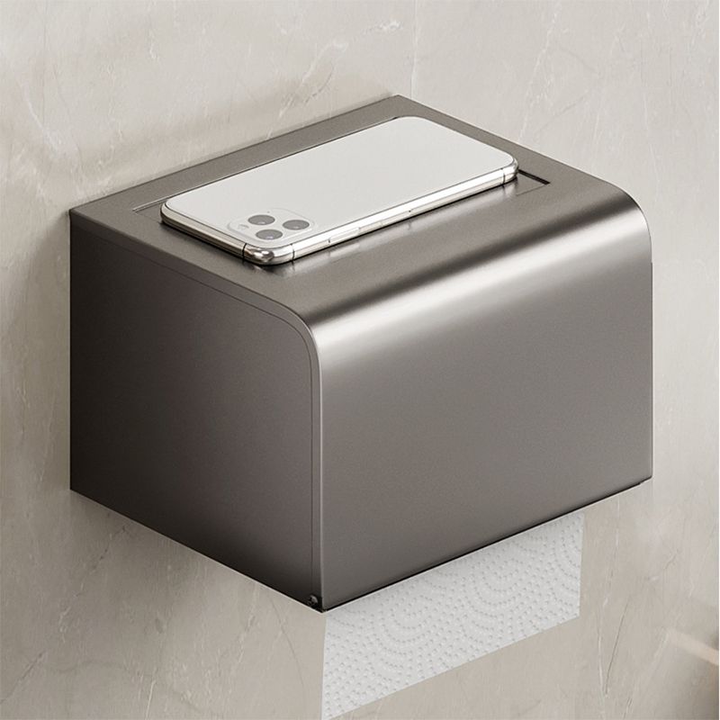 Rynx | Aluminum modern bathroom accessories set polished gray bathroom shelf/paper holder/robe hook