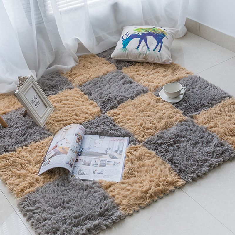 Rynx | Modern Carpet Tiles Interlocking Color Block Shag Carpet Tiles